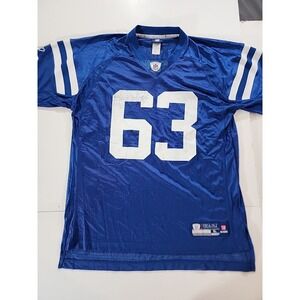 Vtg‎ Reebok NFL Indianapolis Colts Jeff Saturday 63 Football Jersey Mens XL Blue